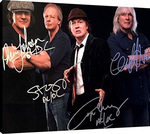 Floating Canvas Wall Art:  AC/DC Autograph Print Floating Canvas - Music FSP - Floating Canvas   