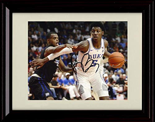 Framed 8x10 RJ Barrett Autograph Promo Print - Driving - Duke Blue Devils Framed Print - College Basketball FSP - Framed   