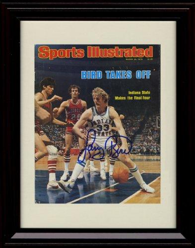 Framed 8x10 Larry Bird SI Autograph Promo Print - 3/26/1979 - Indiana State Framed Print - College Basketball FSP - Framed   