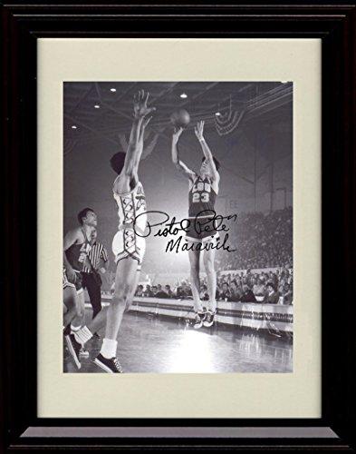 Framed 8x10 Pete Maravich LSU Tigers Autograph Promo Print - Pistol Pete Framed Print - College Basketball FSP - Framed   