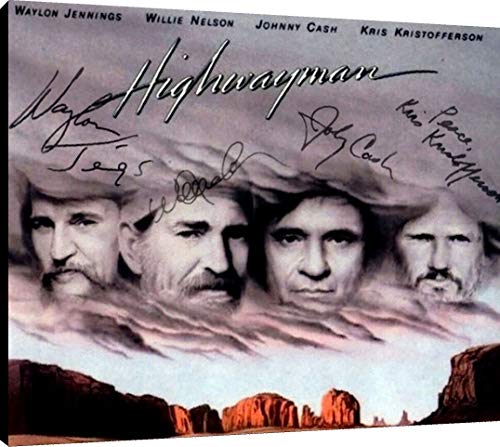 Floating Canvas Wall Art:  Highwaymen Autograph Print Floating Canvas - Music FSP - Floating Canvas   