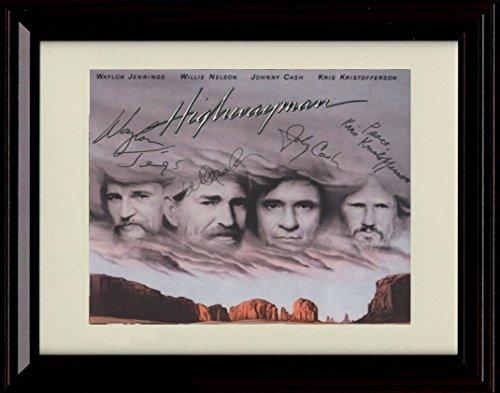Unframed The Highwaymen Autograph Promo Print - Waylon, Willie, Johnny, and Kris Unframed Print - Music FSP - Unframed   