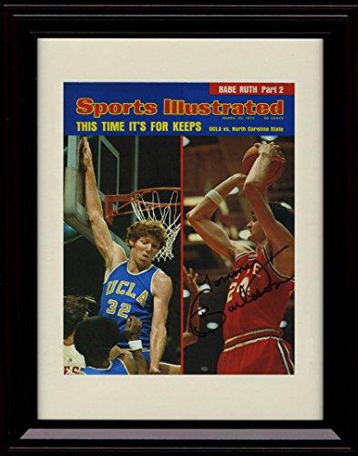 Framed 8x10 Tom Burleson SI Autograph Promo Print - NC State Wolfpack v UCLA - 3/25/74 Framed Print - College Basketball FSP - Framed   