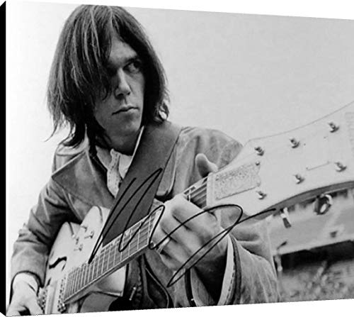 Floating Canvas Wall Art:  Neil Young Autograph Print Floating Canvas - Music FSP - Floating Canvas   