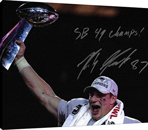 Floating Canvas Wall Art:   Rob Gronkowski Super Bowl Trophy Autograph Promo Floating Canvas - Football FSP - Floating Canvas   