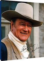 Floating Canvas Wall Art:   John Wayne Autograph Print - The Duke Floating Canvas - Movies FSP - Floating Canvas   