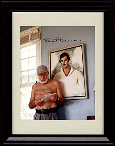 8x10 Framed Ernest Hemingway Autograph Promo Print Framed Print - History FSP - Framed   