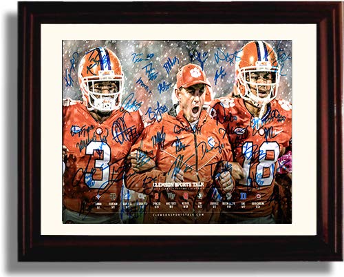 Framed 8x10 2018 Clemson Tigers Schedule - Team Signatures - National Champs! Autograph Promo Print Framed Print - College Football FSP - Framed   