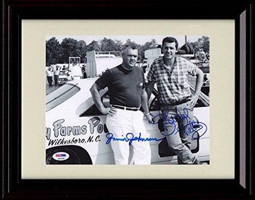 8x10 Framed Junior Johnson & Richard Petty Autograph Promo Print Framed Print - NASCAR FSP - Framed   