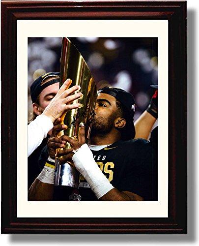 Unframed Ohio State Ezekiel Elliott Championship Trophy Autograph Promo Print Unframed Print - College Football FSP - Unframed   