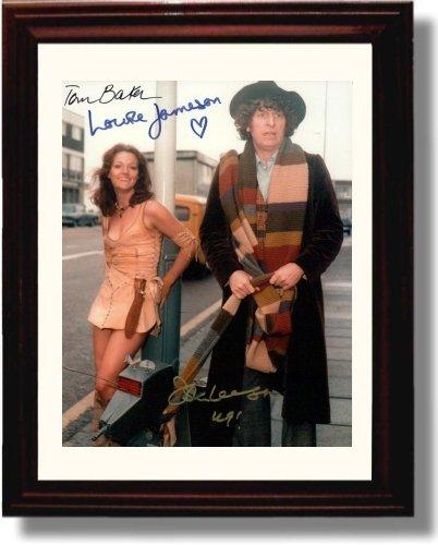 8x10 Framed Dr Who Autograph Promo Print - Tom Baker Louise Jameson John Leeson Framed Print - Television FSP - Framed   