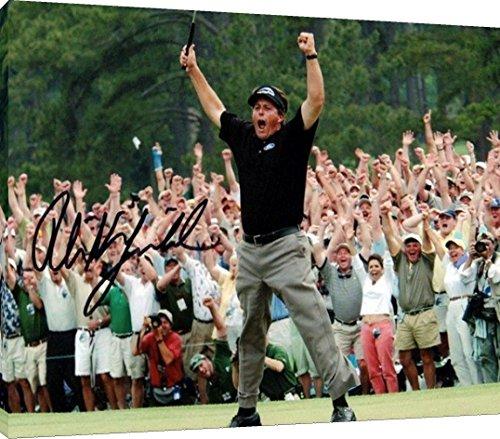 Floating Canvas Wall Art:   Phil Mickelson - Celebration - Autograph Print Floating Canvas - Golf FSP - Floating Canvas   
