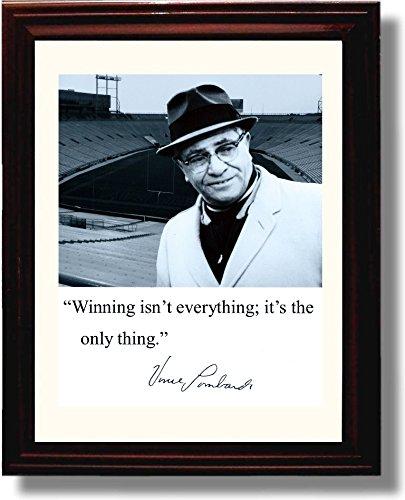 8x10 Framed Vince Lombardi "Winning is the Only Thing" - Green Bay Packers Autograph Promo Print Framed Print - Pro Football FSP - Framed   