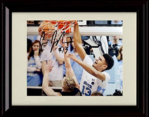 Framed 8x10 Cameron Johnson Autograph Promo Print - Dunking - North Carolina Tarheels Framed Print - College Basketball FSP - Framed   