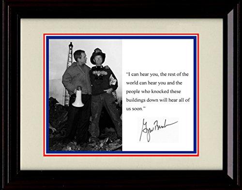 16x20 Framed George Bush Autograph Promo Print - 9/11 Quote Gallery Print - History FSP - Gallery Framed   