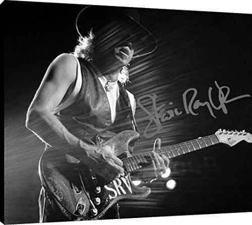 Floating Canvas Wall Art:   Stevie Ray Vaughn - B&W Classic - Autograph Print Floating Canvas - Music FSP - Floating Canvas   