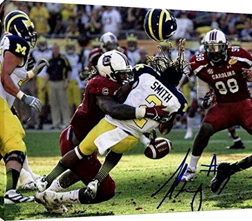 Floating Canvas Wall Art: USC South Carolina Gamecocks Jadeveon Clowney "The Hit" Landscape Autograph Promo Floating Canvas - College Football FSP - Floating Canvas   