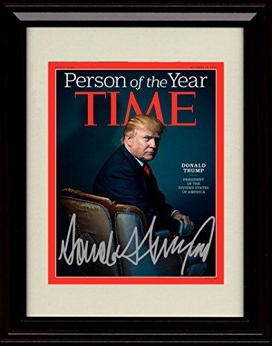 8x10 Framed Donald Trump Autograph Promo Print - Time Magazine Person of the Year Framed Print - History FSP - Framed   